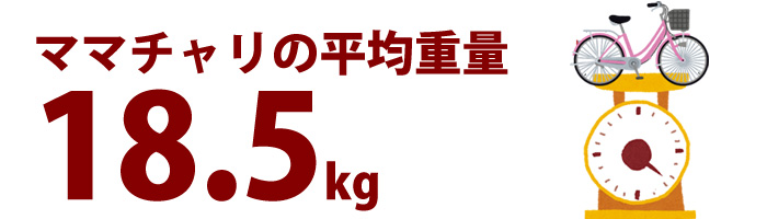 ママチャリの平均重量18.5kg